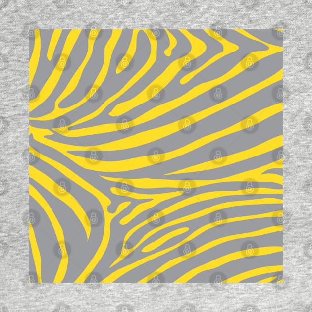 Grey and Yellow Zebra Print by CraftyCatz